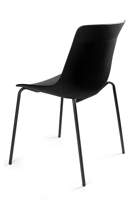 Office visitor chair HENRIKE-A made of strong material MATERIAL Backrest and seat made of strong PP material are an integral part of the whole Base made of black lacquered metal COLOUR black EDRALO