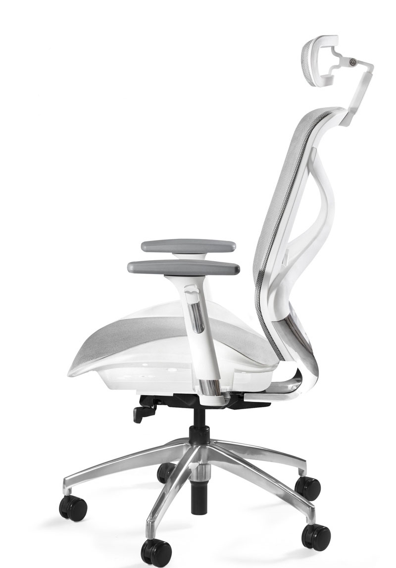 Krzesło biurowe białe REX Tapicerowana