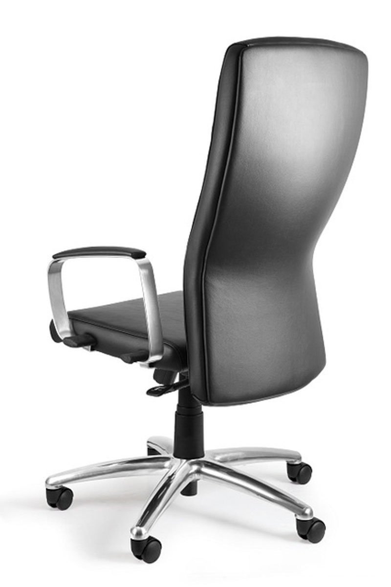 Krzesło biurowe ADITI czarne  z Mechanizm-SYNCHRON Skórą Eko-skóra