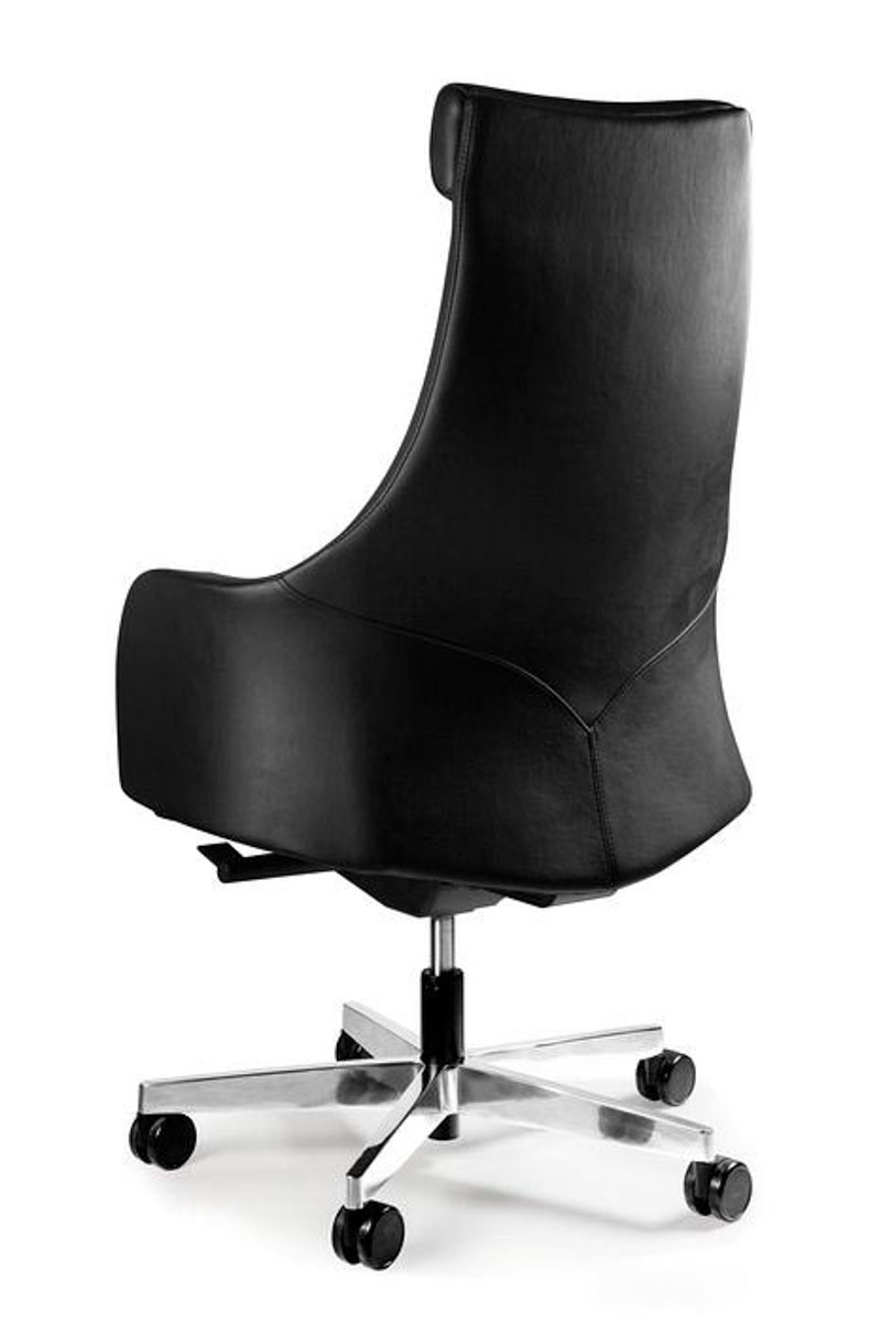 Krzesło biurowe BONNA czarne Skóra
