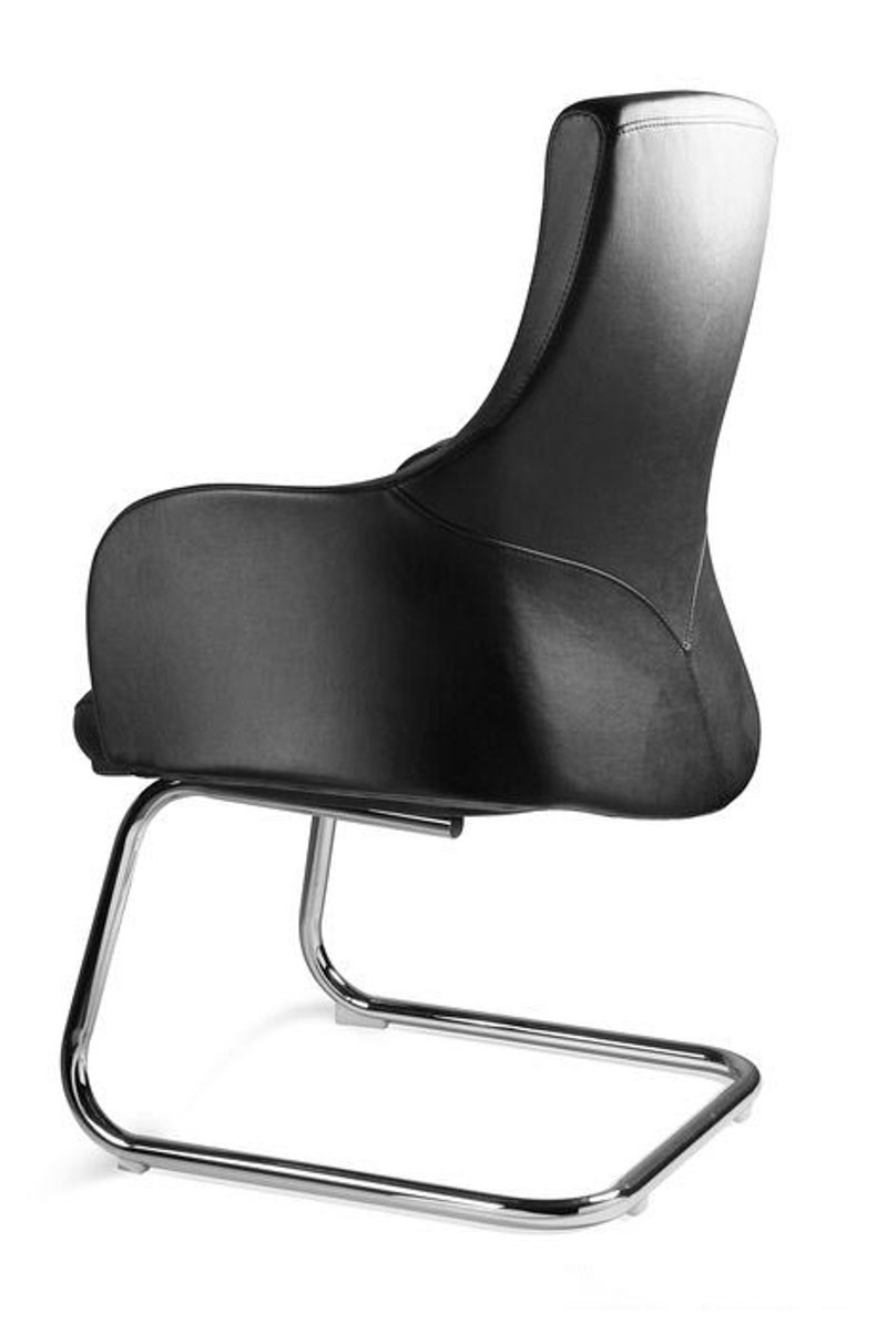 Krzesło konferencyjne BONNA-SKID eko-skóry czarny