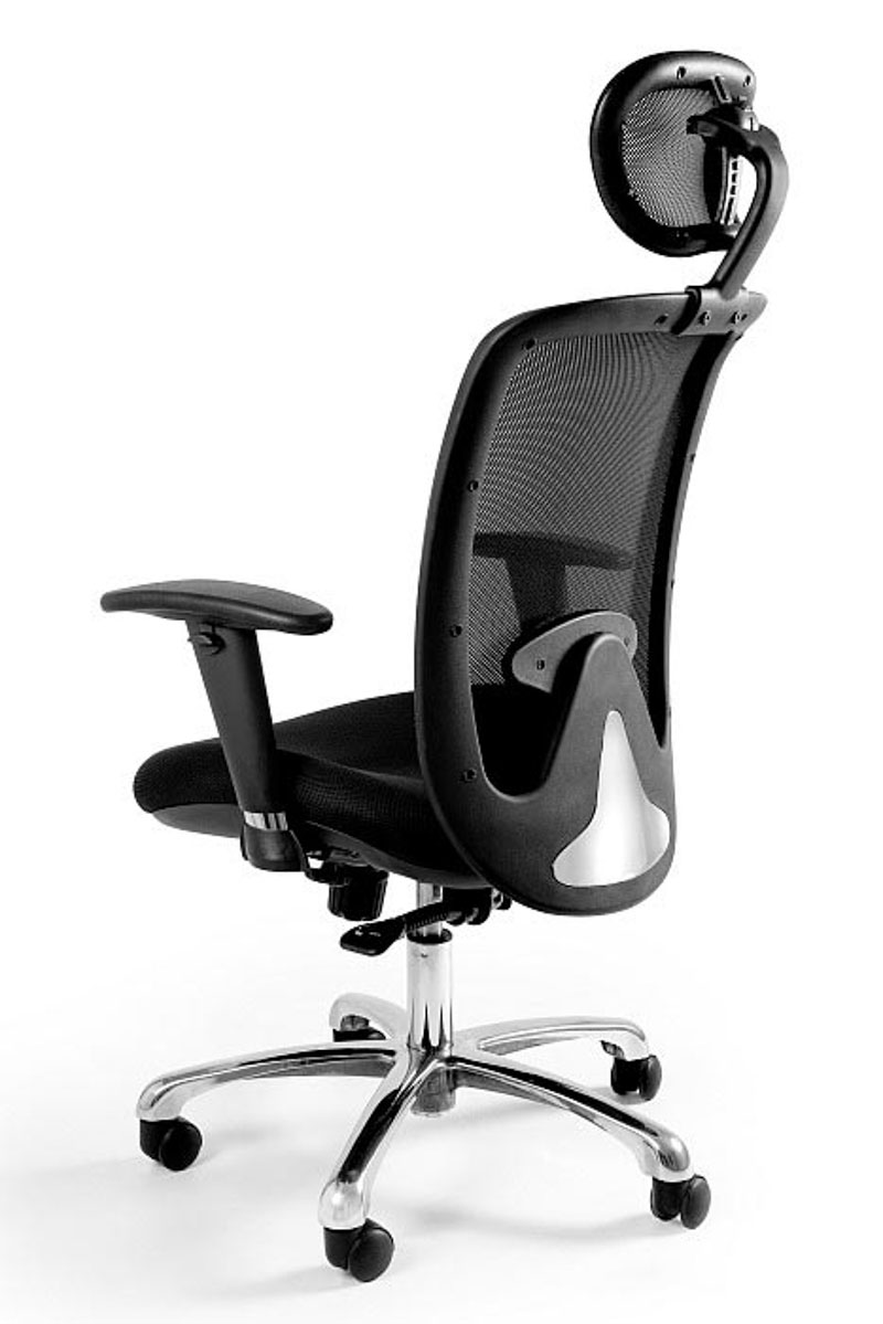 Krzesło biurowe ESUS czarne z oparciem dla kręgów lędźwiowych
