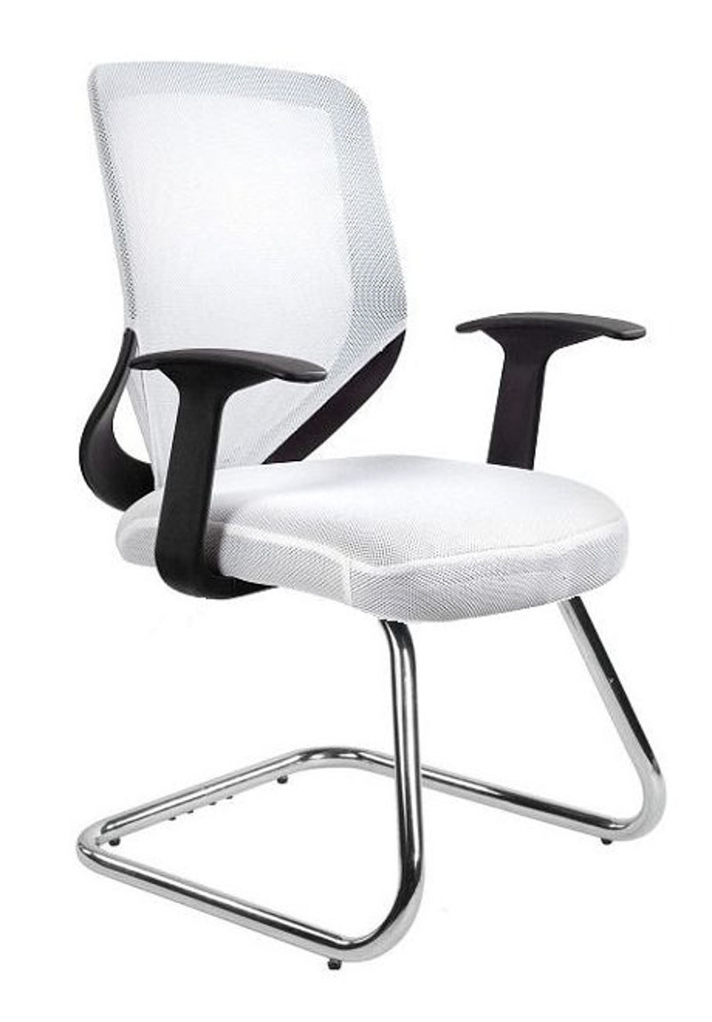 Krzesło biurowe HALLEN-SKID MATERIAŁ Tkanina membranowa i Siatka materiałowa KOLOR biały EDRALO