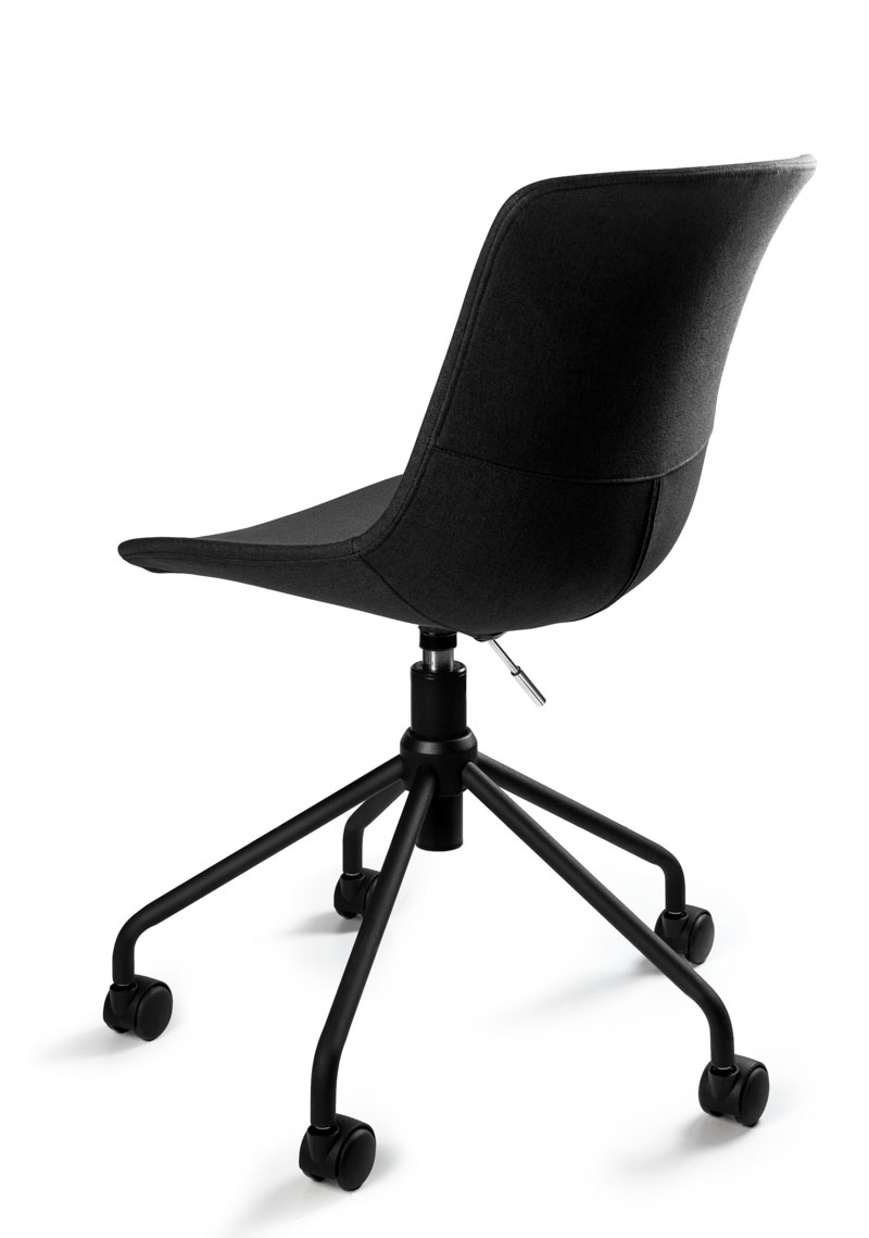 Revolving chair HENRIKE-R upholstered COLOUR black