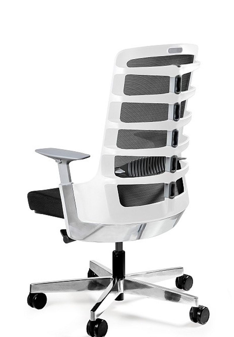 Office chair NELLY-M W with Mechanism-SYNCHRON FRAME white