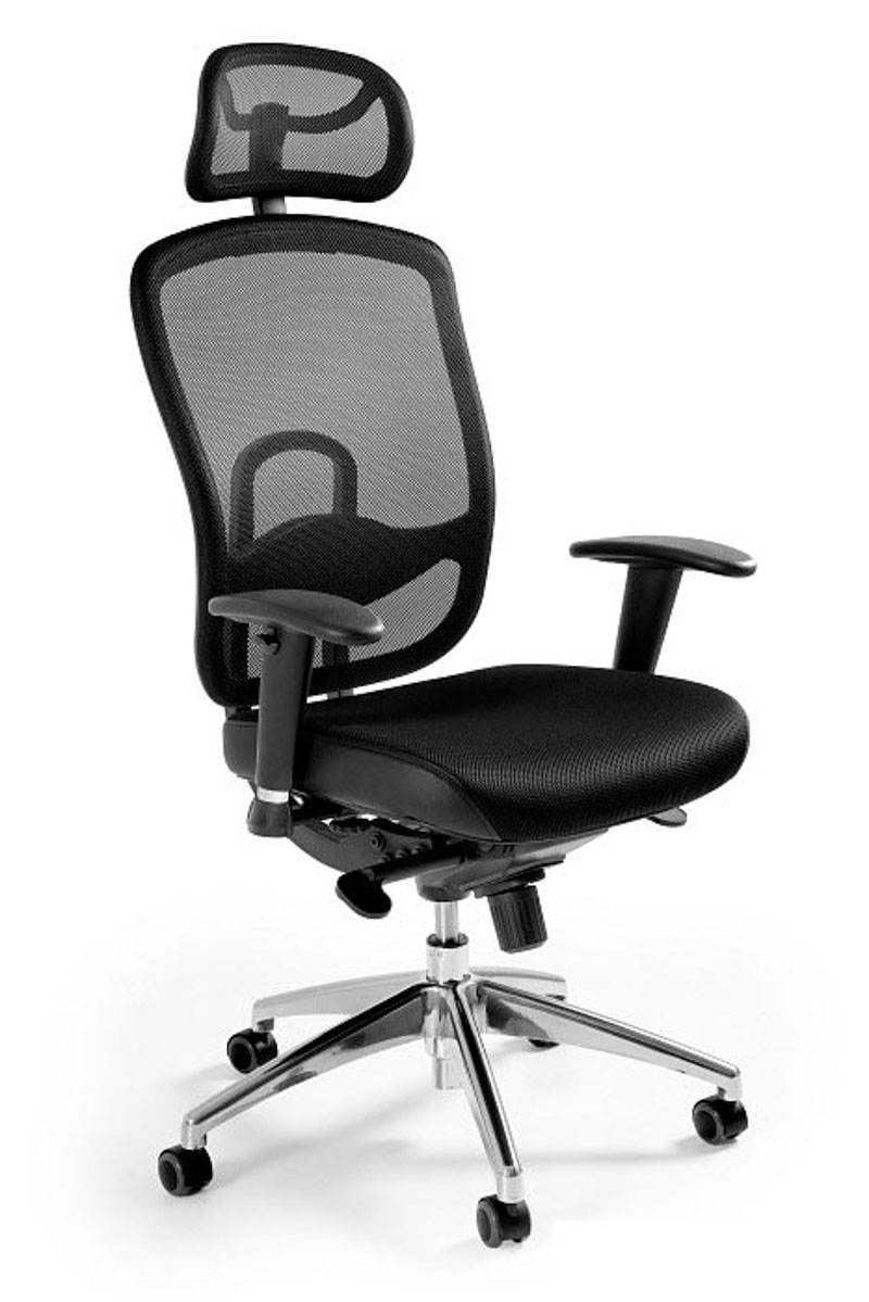 Office chair PRIMUS with lumbar support  and headrest  black