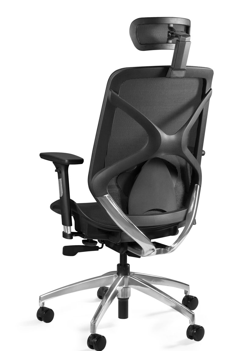 Krzesło biurowe REX czarne Tapicerowana Siatka  czarna
