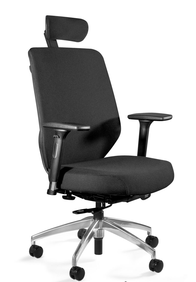 Krzesło biurowe REX czarne tapicerowane tkaniną