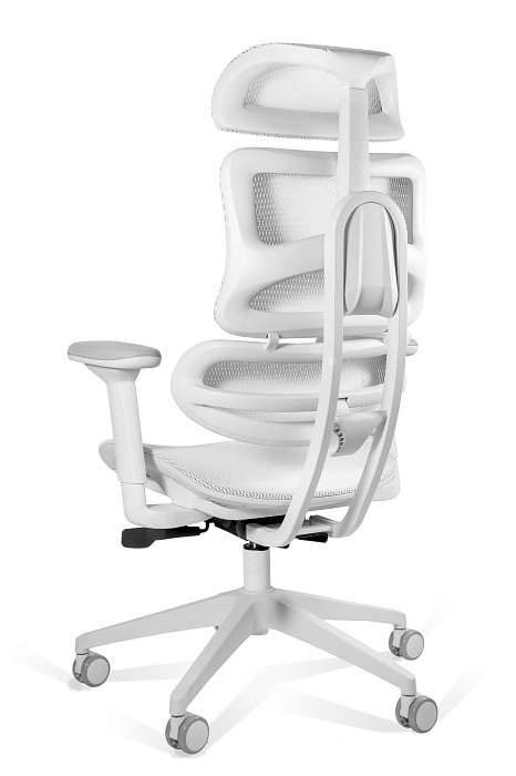 Krzesło biurowe ERGO-TECH białe  regulowane podłokietniki