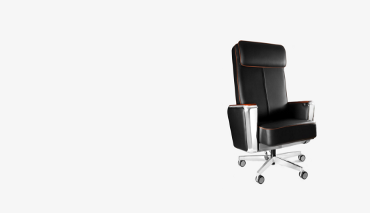 Executive Chair PRESTIGE upholstered with natural leather full leather in black white edralo