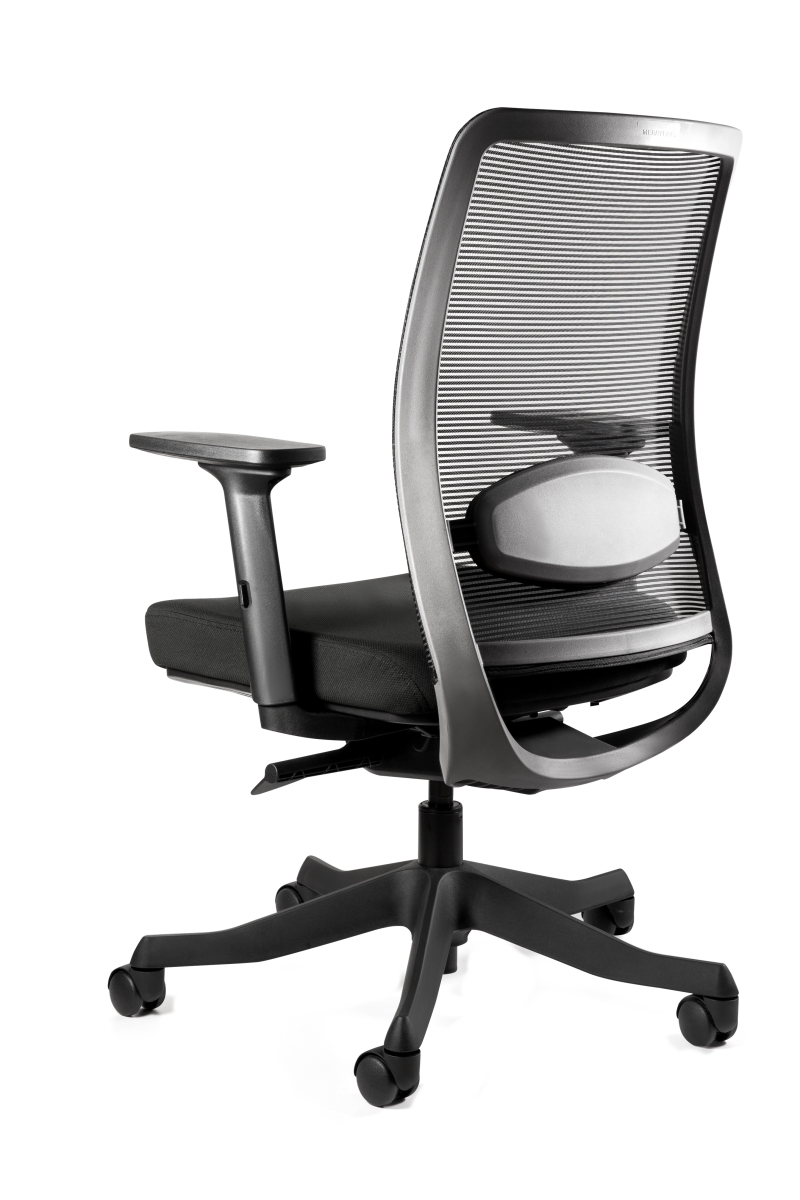 Krzesło biurowe ANGGUN M z regulacja kręgów lędźwiowych OPARCIE czarne SIEDZISKO BLACK EDRALO