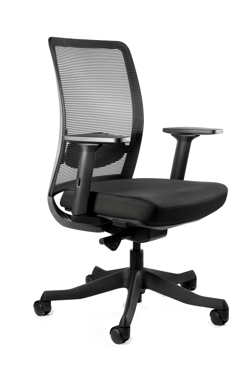 Krzesło biurowe ANGGUN M z regulacja kręgów lędźwiowych OPARCIE czarne SIEDZISKO BLACK EDRALO