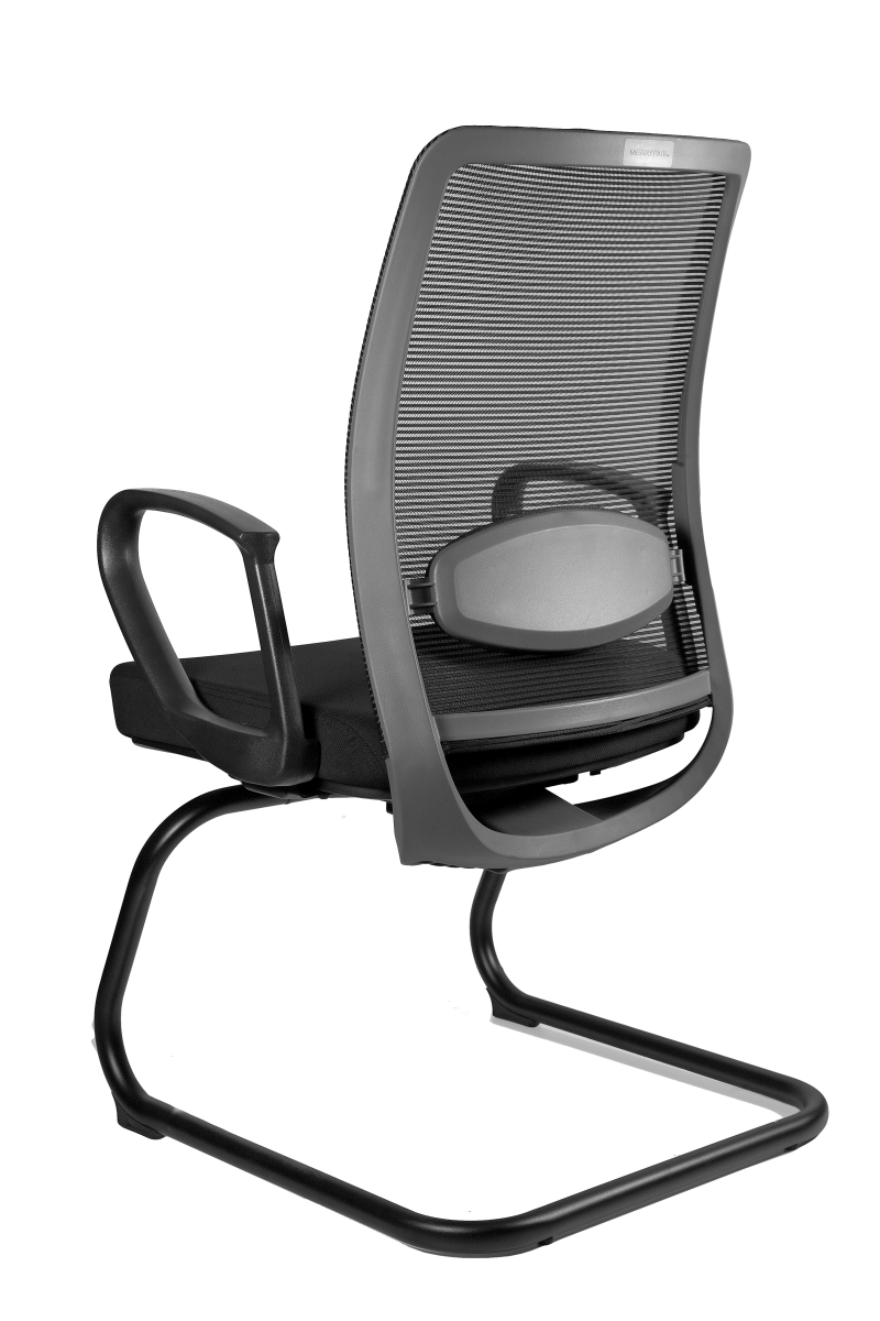 Conference Chair ANGGUN SKID with lumbar support BACKREST black SEAT BLACK