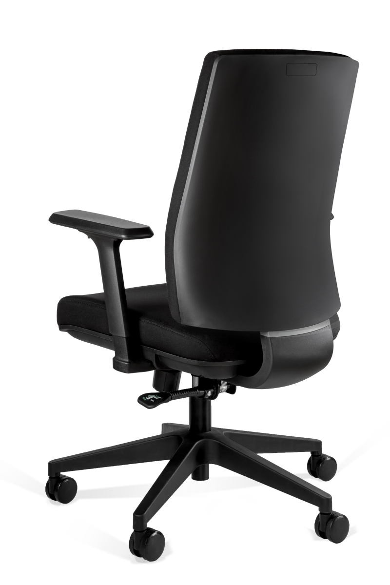 Krzesło biurowe CONCHA-LOW czarne  Oparcie i siedzisko tapicerowane tkaniną