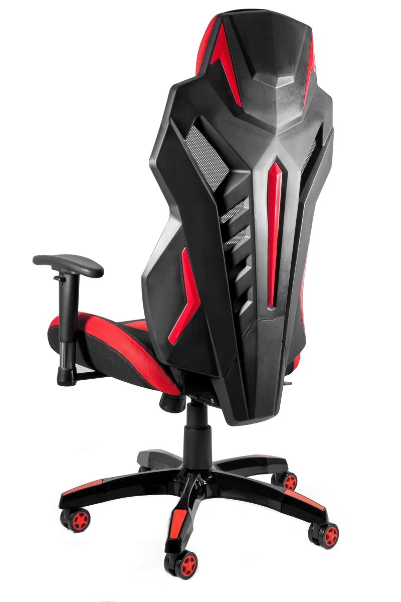 Gaming Chair DYNAMIK V17 with adjustable armrests  Seat upholstered with fabric  Backrest upholstered with mesh  red black
