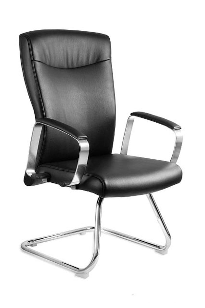 Krzesło konferencyjne ADITI-SKID Eko-skóra czarna czarne